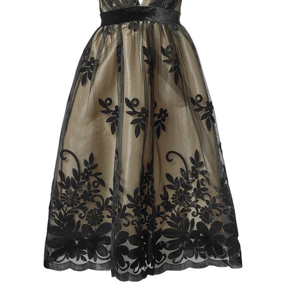 Velvet Floral Midi Dress Size S  Brand New - Picture 5 of 7